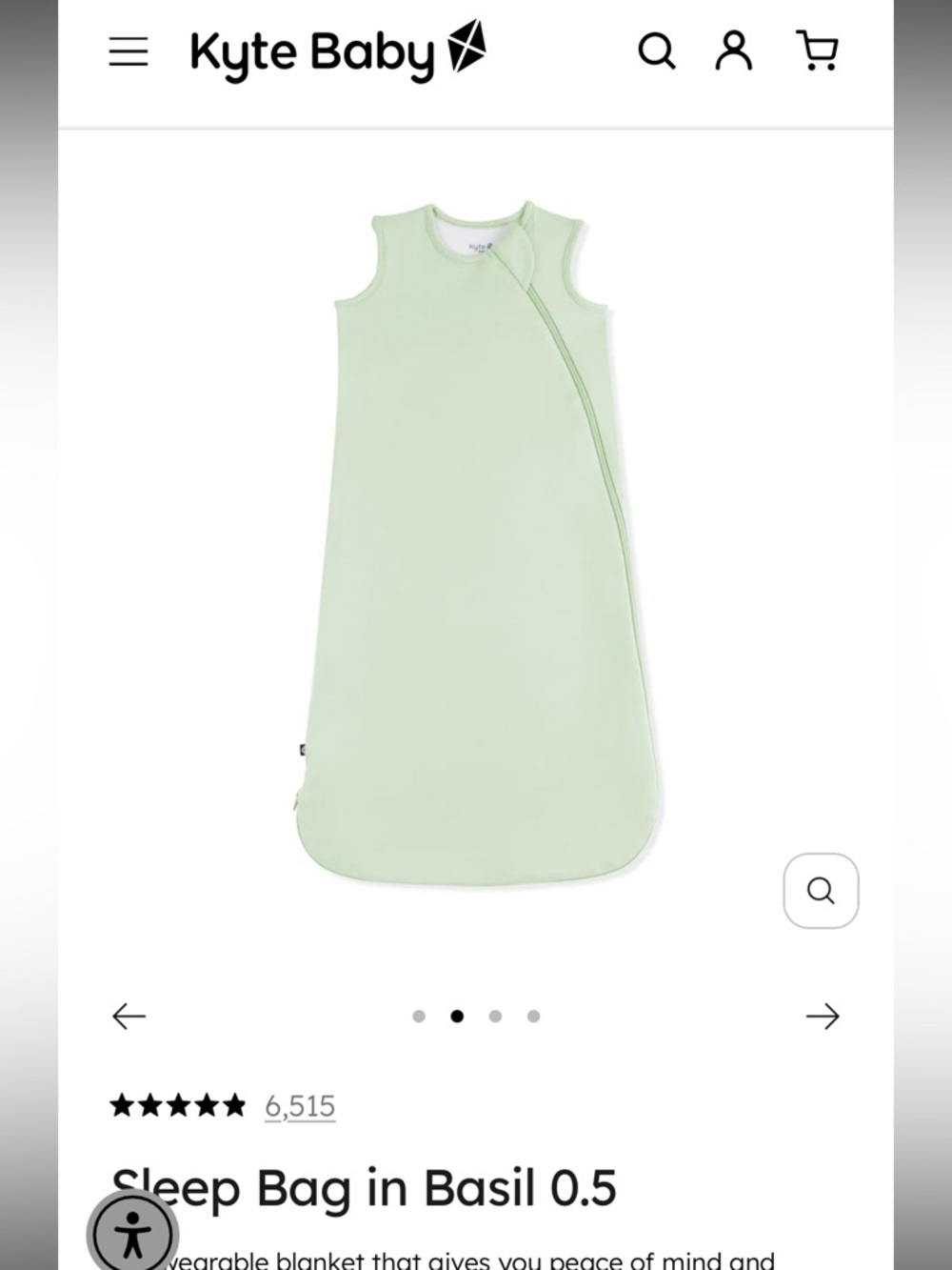 NEW Kyte Baby Light Green Sleep Sack .5 tog